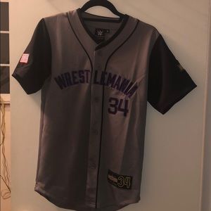 Wrestlemania 34 youth baseball jersey